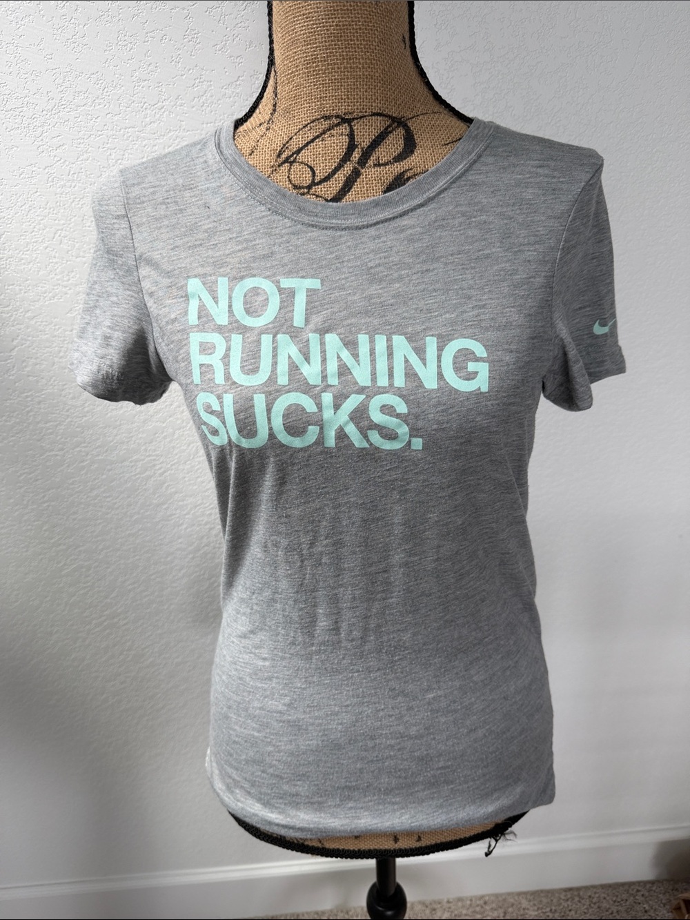 Nike Gray Short-Sleeve Tee with Mint Graphic